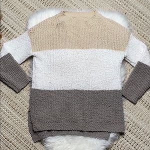 Knitted soft teddy sweater